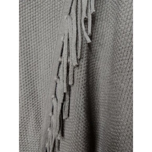 Lagenlook Oversized Fringed Woman's Sweater Sz. L Olive Green Fringed Boho Knit - Picture 5 of 8